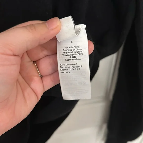 J. Crew The Boyfriend Sweater 100% Cashmere Black Good Cashmere Certified NWOT - Picture 7 of 10